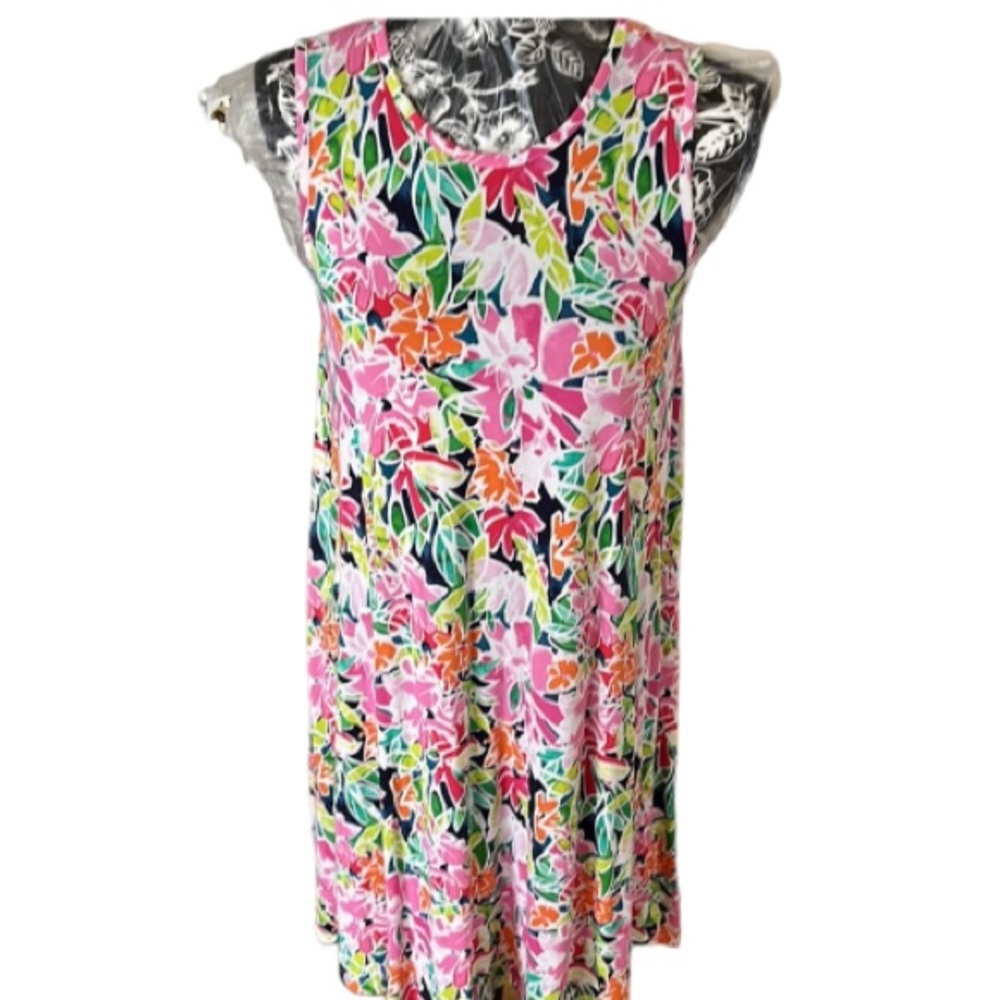 Cynthia Rowley size medium pink floral sleeveless trapeze dress